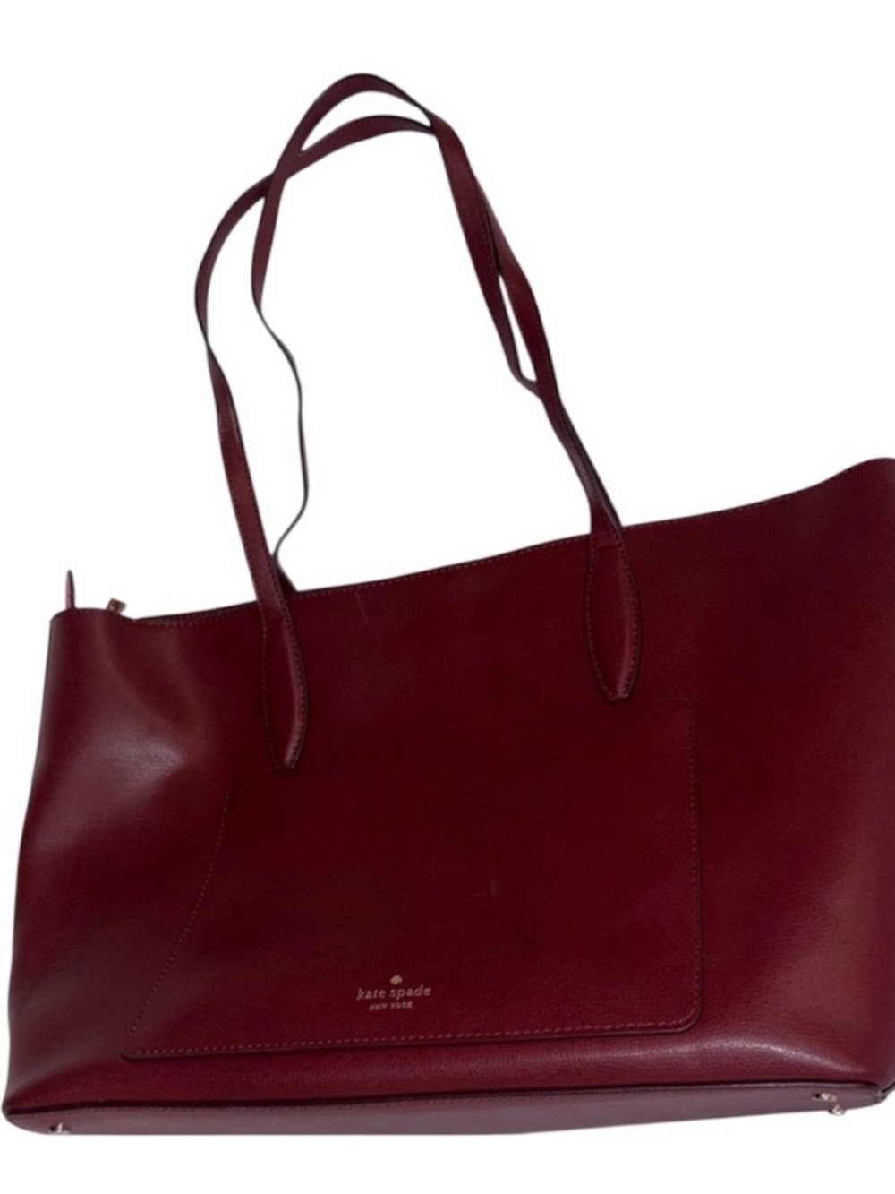 kate spade Wine Leather Tote with Front Pocket